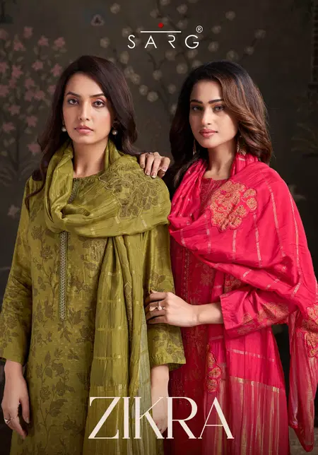 Zikra By Sarg Muslin Silk Printed Wholesale Dress Material Suppliers In Mumbai
